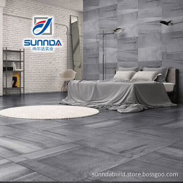34*34 anti-slip platinum dark color trim design concept sandstone 3D rustic porcellanato flooring tiles